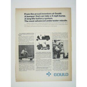 1971 Gould Automotive Energy-Absorbing Bumper Battery System Vintage Ad Print